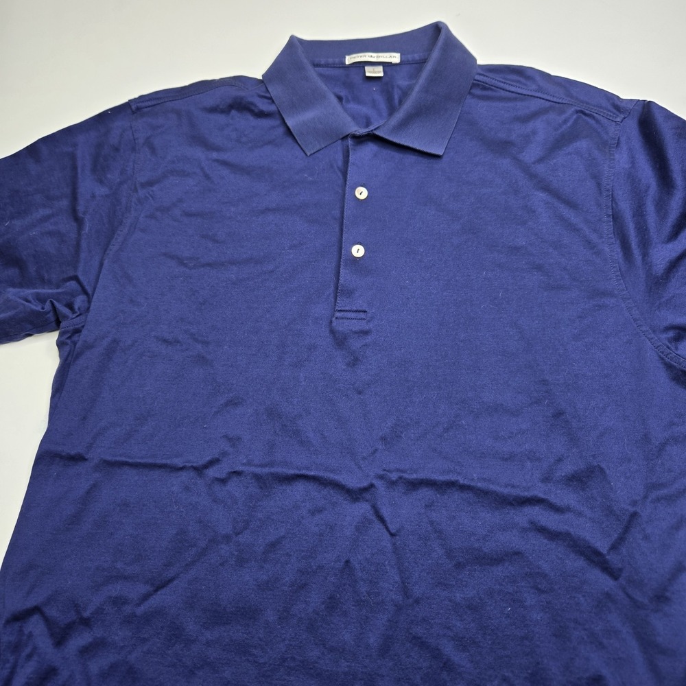 Peter Millar Men's Royal Blue Polo Style Short Sleeve Large Free Shipping  A12